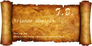 Trinter Dominik névjegykártya